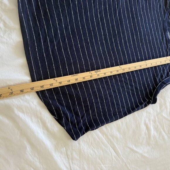 Gap Navy Blue White Stripe Linen Blend Sleeveless Tank Top Shirt Women Large NEW - Picture 8 of 8
